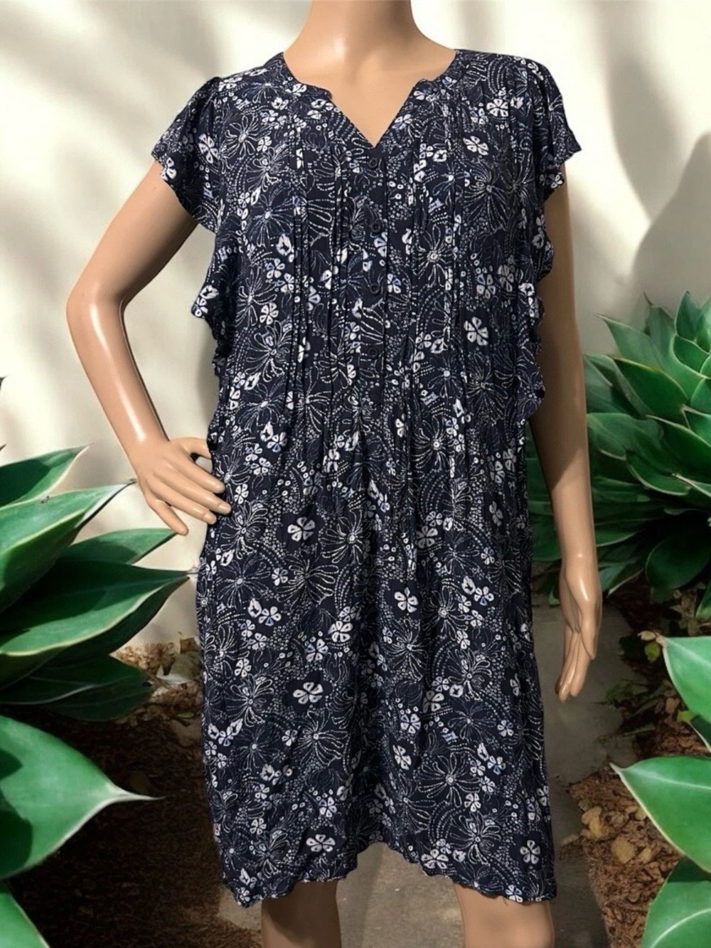 Garnet Hill Rivers Edge Crepe Dress Floral Women M Sustainable Comfort Casual
